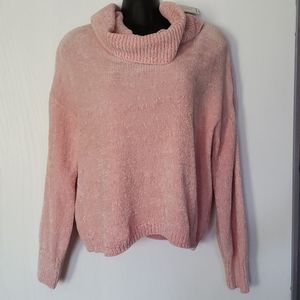 Beautiful soft cowl neck pink sweater size L
